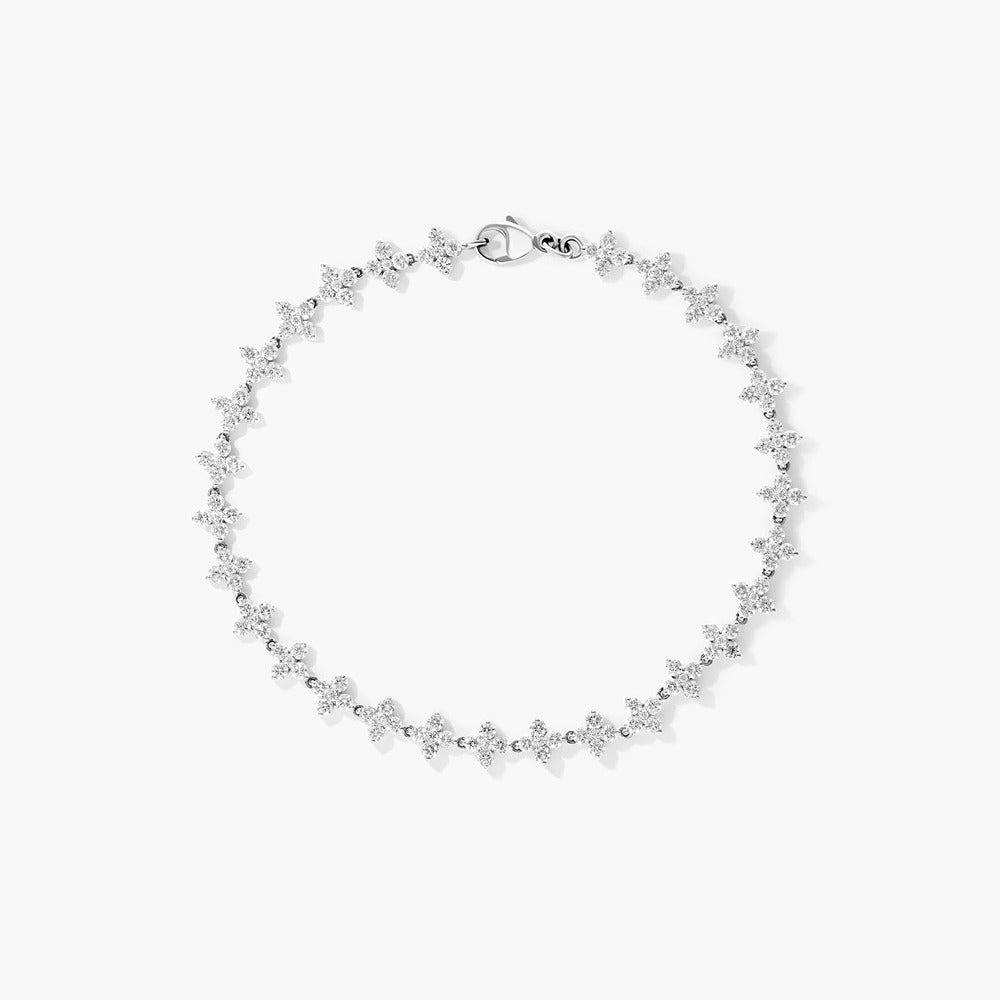 Lab Crated Moissanite Diamond Blossom Style Bracelet