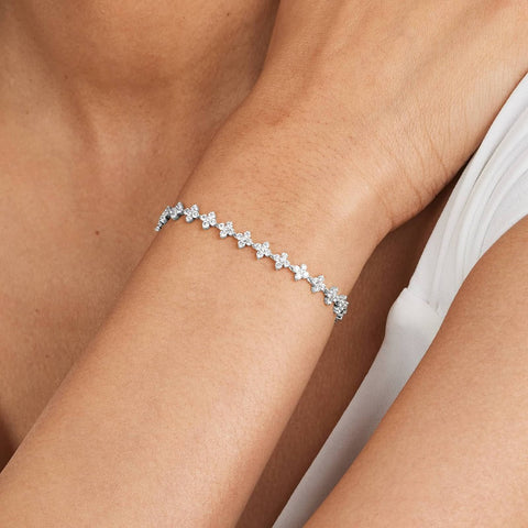 Lab Crated Moissanite Diamond Blossom Style Bracelet