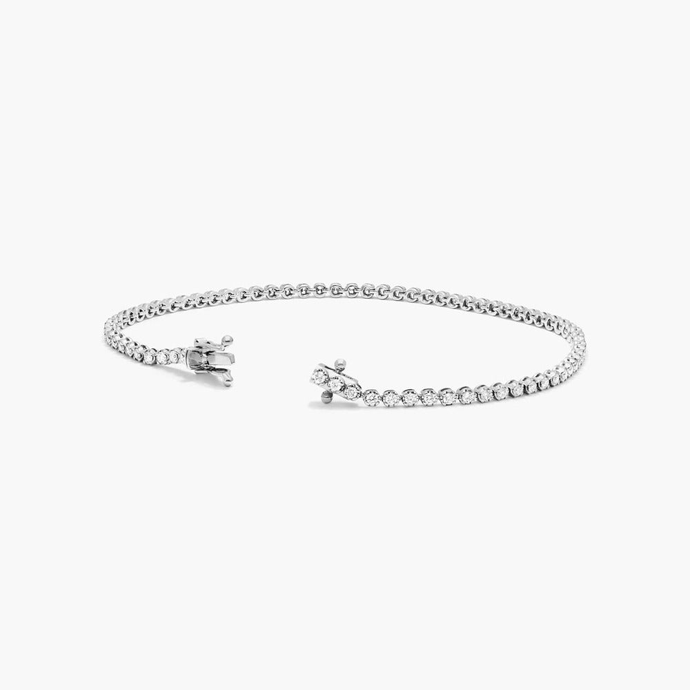 D Color Round Cut Moissanite Tennis Dainty Bracelet For Women