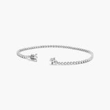D Color Round Cut Moissanite Tennis Dainty Bracelet For Women