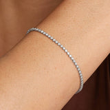 D Color Round Cut Moissanite Tennis Dainty Bracelet For Women