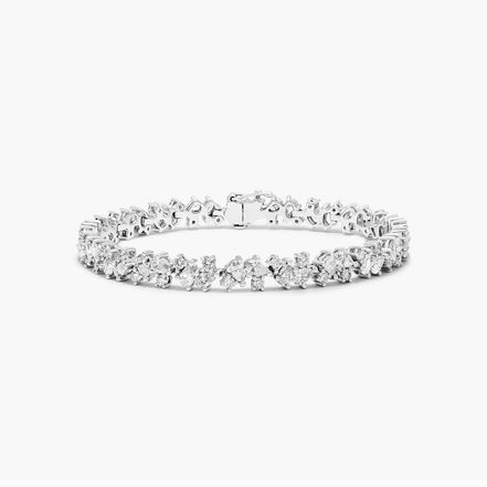 Round & Pear Cut Fancy Style Moissanite Diamond Bracelet