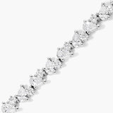 Pear & Round Cut D Color Moissanite Diamond Women Tennis Bracelet