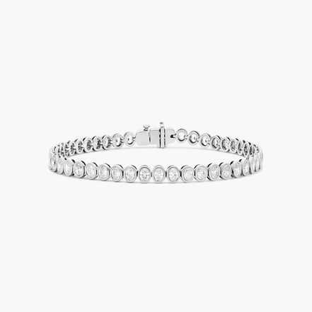 Bezel Setting Oval Cut Moissnaite Tennis Bracelet For Women