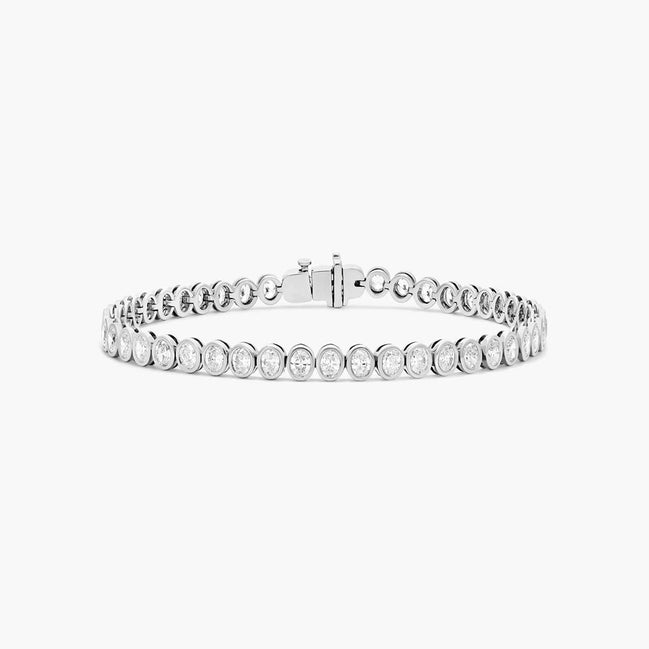 Bezel Setting Oval Cut Moissnaite Tennis Bracelet For Women
