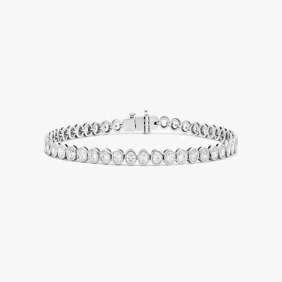 Bezel Setting Oval Cut Moissnaite Tennis Bracelet For Women
