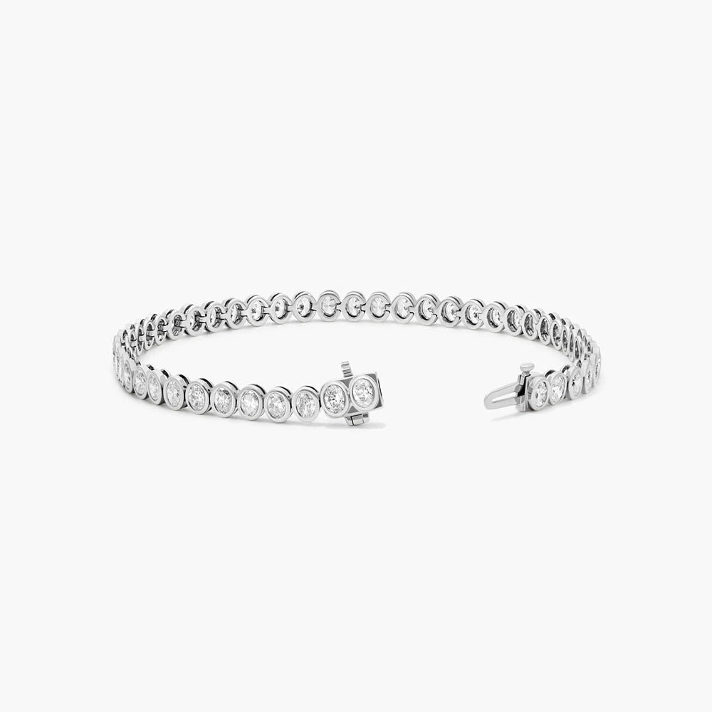 Bezel Setting Oval Cut Moissnaite Tennis Bracelet For Women
