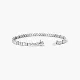 White Gold Moissnaite Emerald Cut Bezel Tennis Fancy Bracelet Gift For Her
