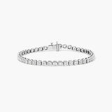 Asscher Cut Lab Created Diamond Bezel Set Tennis Bracelet Gift For Her