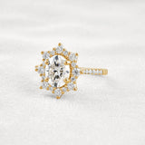 Floral Inspire Unique Oval Cut Moissanite Engagement Ring