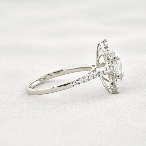 Floral Inspire Unique Oval Cut Moissanite Engagement Ring