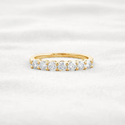 Round Cut Half Eternity Moissanite Wedding Proposal Band