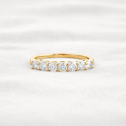 Round Cut Half Eternity Moissanite Wedding Proposal Band