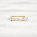 Round Cut Half Eternity Moissanite Wedding Proposal Band