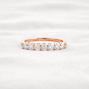 Round Cut Half Eternity Moissanite Wedding Proposal Band