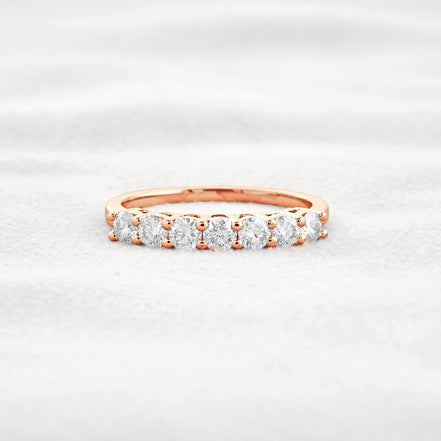 Round Cut Half Eternity Moissanite Wedding Proposal Band