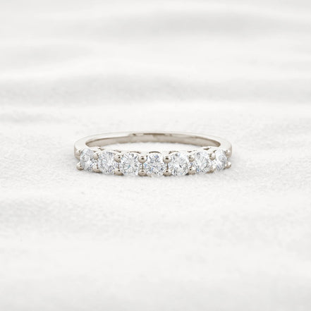 Round Cut Half Eternity Moissanite Wedding Proposal Band