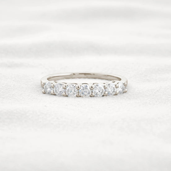 Round Cut Half Eternity Moissanite Wedding Proposal Band