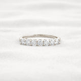 Round Cut Half Eternity Moissanite Wedding Proposal Band