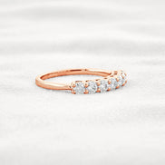 Round Cut Half Eternity Moissanite Wedding Proposal Band