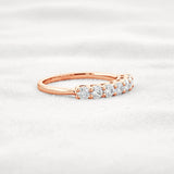 Round Cut Half Eternity Moissanite Wedding Proposal Band