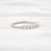 Round Cut Half Eternity Moissanite Wedding Proposal Band