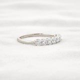 Round Cut Half Eternity Moissanite Wedding Proposal Band