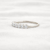 Round Cut Half Eternity Moissanite Wedding Proposal Band