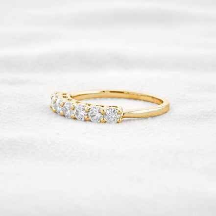 Round Cut Half Eternity Moissanite Wedding Proposal Band