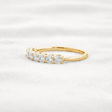 Round Cut Half Eternity Moissanite Wedding Proposal Band