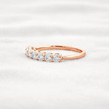 Round Cut Half Eternity Moissanite Wedding Proposal Band