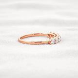 Round Cut Half Eternity Moissanite Wedding Proposal Band