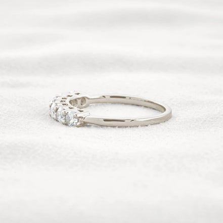 Round Cut Half Eternity Moissanite Wedding Proposal Band