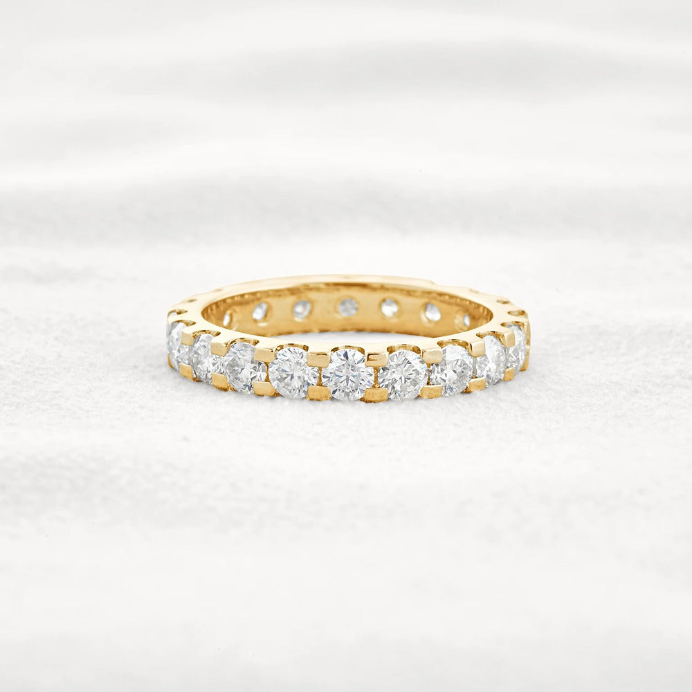 VVS1 Moissanite Diamond Round Cut Full Eternity Band For Her