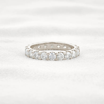 VVS1 Moissanite Diamond Round Cut Full Eternity Band For Her