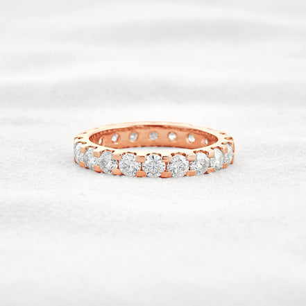 VVS1 Moissanite Diamond Round Cut Full Eternity Band For Her