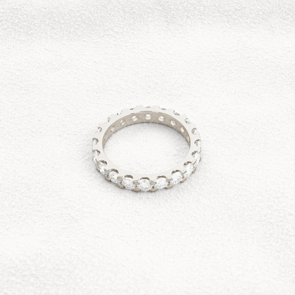 VVS1 Moissanite Diamond Round Cut Full Eternity Band For Her