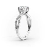 Hidden Accent Oval Cut Moissanite Proposal Ring