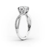Pear Cut Hidden Accent Twisted Band Moissnaite Ring