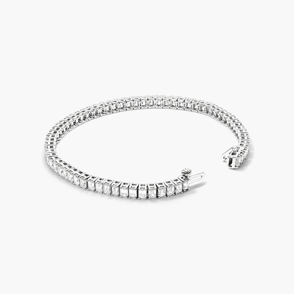 Emerald Cut Moissanite Diamond Tennis Bracelet