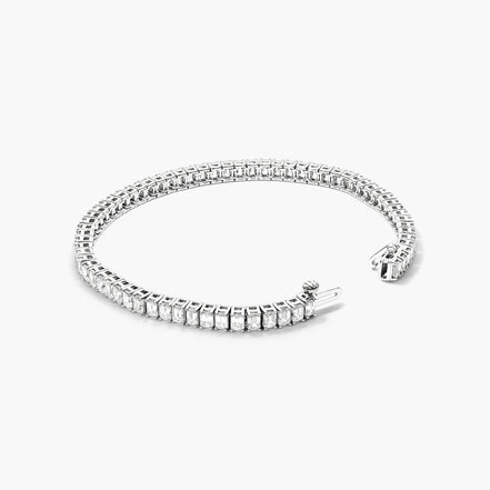 Emerald Cut Moissanite Diamond Tennis Bracelet