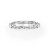 Half Eternity Marquise & Round Moissnaite Diamond Wedding Band