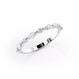 Half Eternity Marquise & Round Moissnaite Diamond Wedding Band