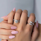 Half Eternity Marquise & Round Moissnaite Diamond Wedding Band