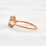 Round Cut Moissanite Fancy Style Engagement Ring