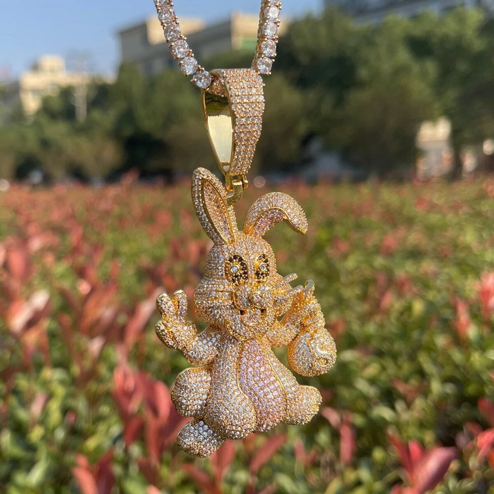 Moissanite Diamond Iced Out Hip Hop Rabbit Pendant