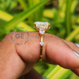 14K Yellow Gold Oval Cut Hidden Halo Ring