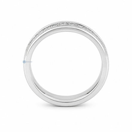 Round Cut Moissanite Channel Set Wedding Band For Men's