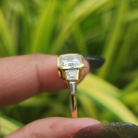 Asscher Cut Lab Grown Five Stone Ring For Women