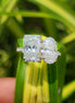 Two Stone Oval & Radiant Cut Hidden Halo Engagement Ring